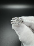 Size 7 Silver 1.5ctw VS/VVS Snake Bypass Ring 3.6g