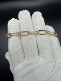 7.5" 14k Yellow Gold Paperclip Bracelet 7mm 3.65g