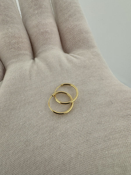 12mm 14k Yellow Gold Huggies .4g