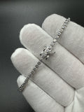 7” 2.5ctw Bezel Set Moissanite Silver Tennis Chain 3mm 7.6g