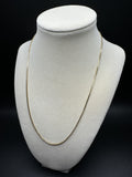 19” 14k Yellow Gold Box Chain 1.3mm 5.64g