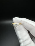 Size 7 10k Yellow Gold Iced Out Natural Diamond Heart Ring 1.0g