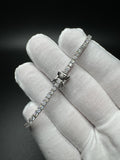 7” Silver 6ctw moissanite tennis bracelet 3mm 9.7g