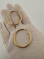 40mm x 3mm 18k Yellow Gold Hoops 4.3g