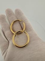 35mm x 4mm 18k Yellow Gold Hoops 4.2g
