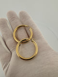 35mm x 4mm 18k Yellow Gold Hoops 4.2g