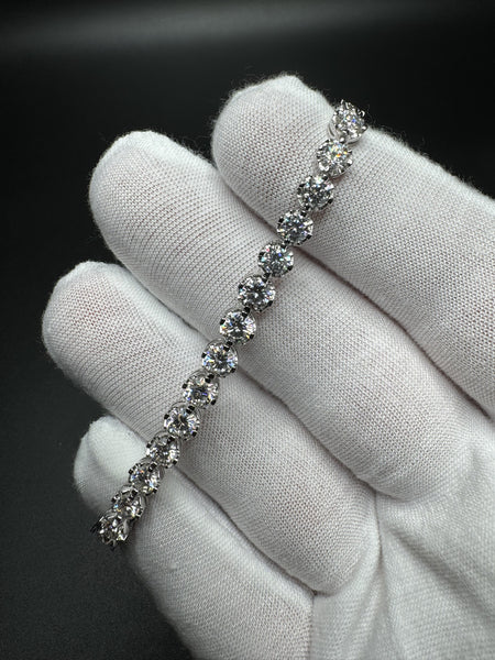 7” 4ctw Moissanite Silver Tennis Bracelet 5mm 9.4g