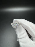 Size 7 10k White Gold 2.1ctw E-F VS1 Pear Shape Center Lab Diamond Ring 5.3g