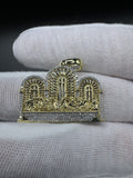 1.25” 10k Yellow Gold est 3/4ctw Natural Diamond Last Supper Pendant 6mm Bail 6.62g