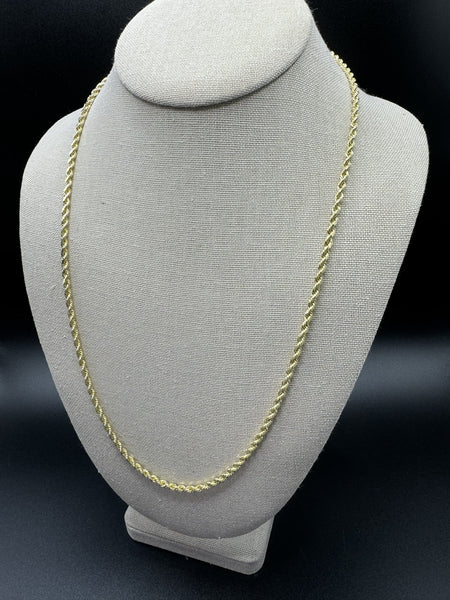 24” 14k Yellow Gold Rope 2.5mm 6.6g