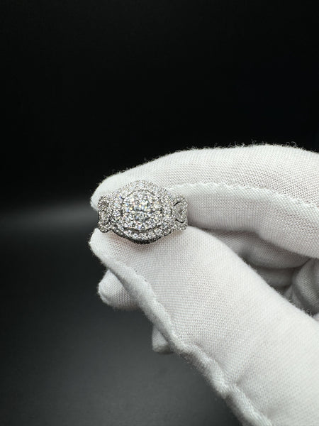 Size 6 14k White Gold 1ctw (1/4ct center) Natural Diamond Engagement Ring 10.42g