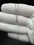 16-18" Adjustable Silver Cable Chain with 1/4ct Pear Shape VS/VVS Lab Diamond Solitaire Pendant 1.2g
