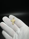1” 14k Yellow Gold Square Diamond Cut Cross 2.3mm Bail 1.82g