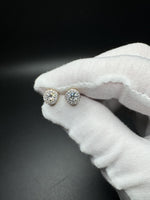 7.5mm 14k Yellow Gold 1ctw EF VS Lab Diamond Cluster Studs 2.0g