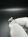 Size 7 Silver .6ctw Lab Diamond Snake/ Bypass Ring 2.4g