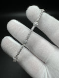 7” Moissanite Silver Star Cluster Tennis Bracelet 3mm 7.7g