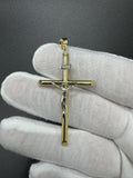 2.25” 14k Gold Round Cross/Crucifix 5.2mm Bail 2.22g