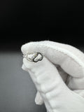 Size 7 10k White Gold Ying Yang Style 2 Heart Black & White Diamond Ring 1.6g
