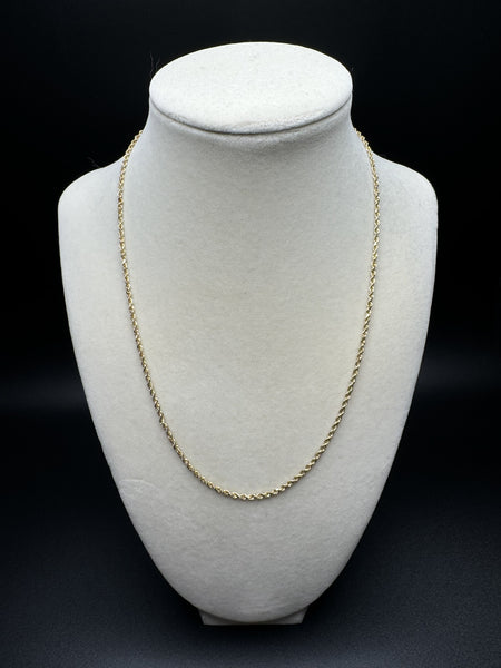 18” 14k Yellow Gold Rope 2mm 5.2g