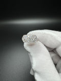 Size 7 Silver .8ctw Lab Diamond 3 Row Fashion Ring 3.2g