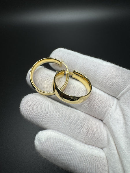 25mm 10k Yellow Gold Hoops 7mm Wide 4.1g
