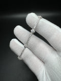 7” Moissanite Silver Star Cluster Tennis Bracelet 3mm 7.7g