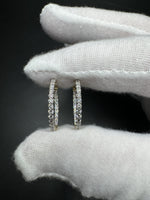 20mm Gold over Silver 1ctw VS/VVS Lab Diamond Inside Out Hoops 2.7g