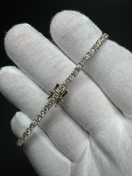 7.5” 14k Yellow Gold 5ctw Lab Diamond Tennis Bracelet 9.4g