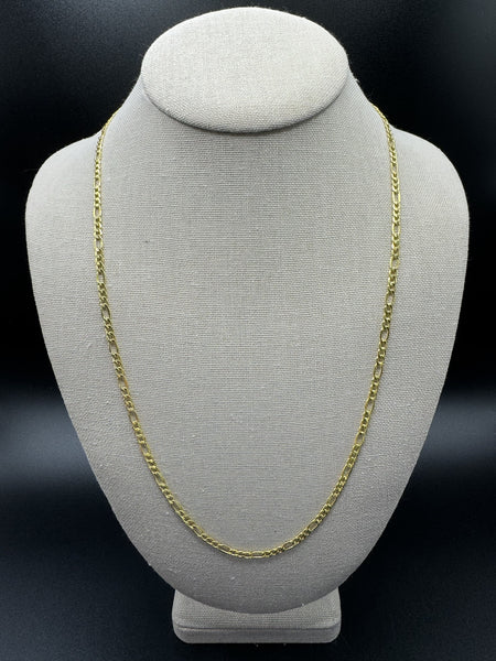 24” 14k Yellow Gold Figaro 3mm 4.6g