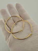 50mm x 2mm 18k Yellow Gold Hoops 4.1g