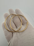 50mm x 2mm 14k Yellow Gold Hoops 3.82g
