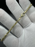 8.5” 10k Yellow Gold Prism Cut Franco Bracelet 3mm 10.7g