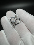 New 1.25” 18k White Gold 1.75ctw Lab Diamond Heart Pendant with 1.5ct E VS1 Center Stone 5.65g
