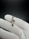 1.25" 10k Yellow Gold Gothic Cross 1/3ctw Natural Diamond Pendant 4.3mm Bail 1.6g