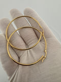 50mm x 2mm 14k Yellow Gold Hoops 3.82g