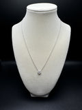 16-18” Silver One Motif/Clover 1/4ctw Lab Diamond Pendant Chain 2.8g