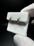 10mm 10k Yellow Gold 1/8ctw Natural Diamond Huggies 1.2g