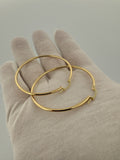 50mm x 2mm 18k Yellow Gold Hoops 4.1g
