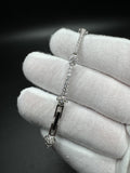 7” Moissanite Silver Star Cluster Tennis Bracelet 3mm 7.7g