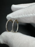 20mm Gold over Silver 1ctw VS/VVS Lab Diamond Inside Out Hoops 2.7g