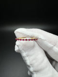 Size 7 10k Yellow Gold Natural Ruby Band 1.0g