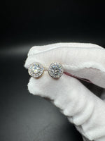 9mm 14k Yellow Gold 2ctw EF VS Lab Diamond Cluster Studs 3.5g