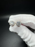9mm 14k Yellow Gold 2ctw EF VS Lab Diamond Cluster Studs 3.5g