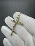 2.25” 14k Gold Round Cross/Crucifix 5.2mm Bail 2.22g