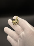 1.25” 14k Yellow Gold Puff Heart Pendant with CZ Accents 5mm Bail 4.3g