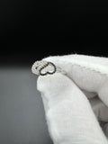 Size 7 10k White Gold Ying Yang Style 2 Heart Black & White Diamond Ring 1.6g