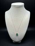 18” 14k Yellow Gold Chain & 2.17ct Lab Emerald Pendant with .2ctw E VVS2 Lab Diamond Halo EGL Certified 2.3g