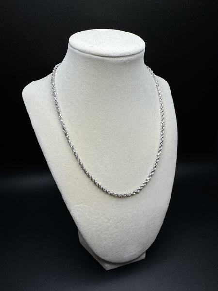 18” 10k White Gold Rope 3mm 4.6g