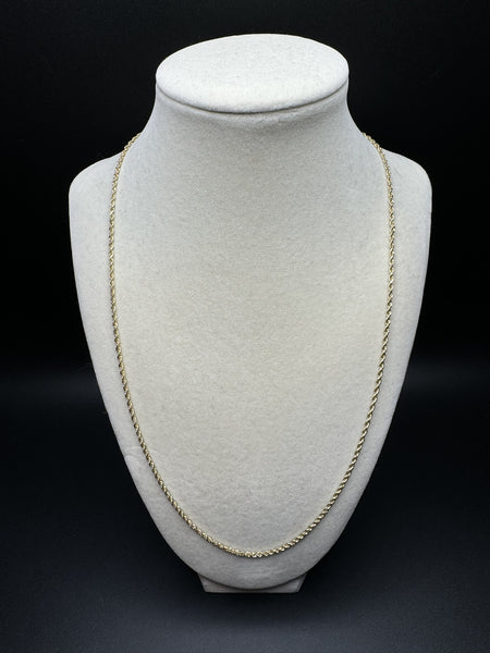 22” 14k Yellow Gold Rope 1.8mm 6.15g