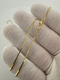 22" 14k Yellow Gold Box Chain 1mm 3.44g